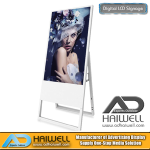 Placas de anúncios de tela LCD interna portátil ultrafina de 43 "para pôster digital portátil