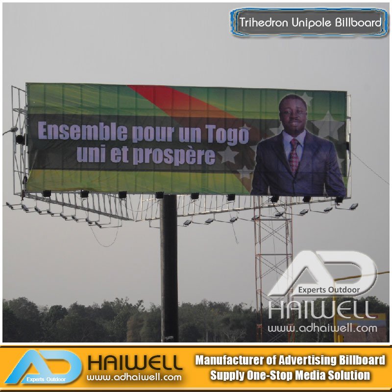 Galvanizado a quente Três Lados Estrutura Publicidade Billboard